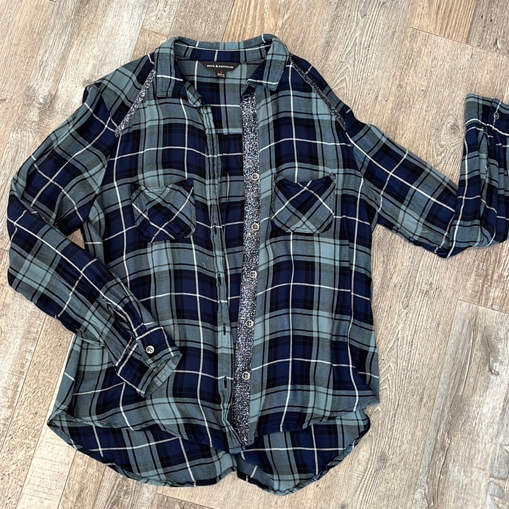 Rock & Republic Blue Flannel